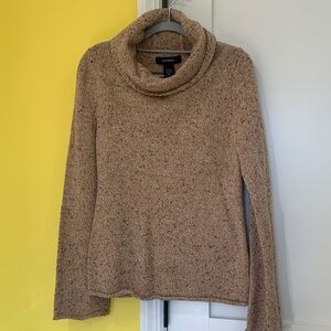 Express Speckled Tan Cowl Neck Sweater